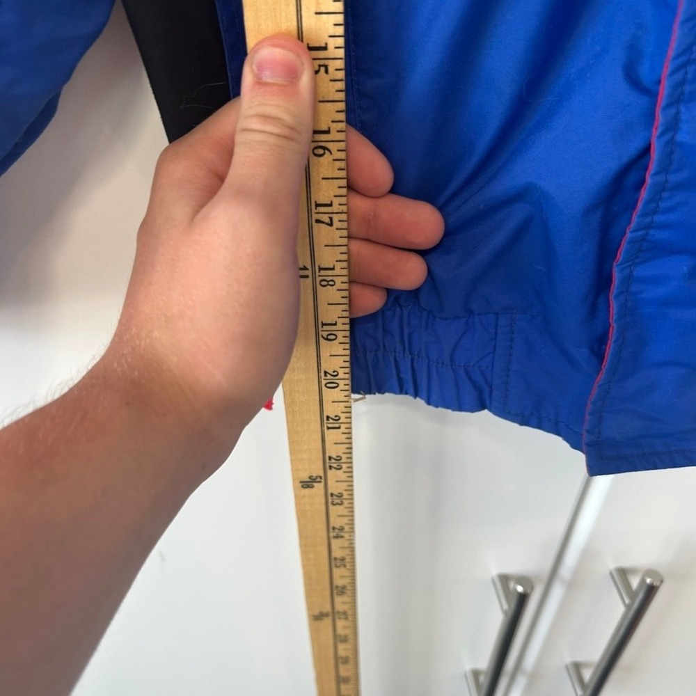 Vintage Columbia Youth Medium Blue Red Windbreaker Jacket Full Zip Sportswear - Picture 5 of 15